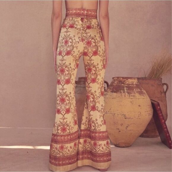 NWT Savannah Morrow Ahimsa Pants in Orla Printed Silk Dupioni Flared size Medium - Picture 12 of 14